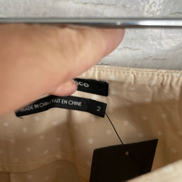 Club Monaco cream polka dot a line full skirt white size 2 NWT - Picture 5 of 11